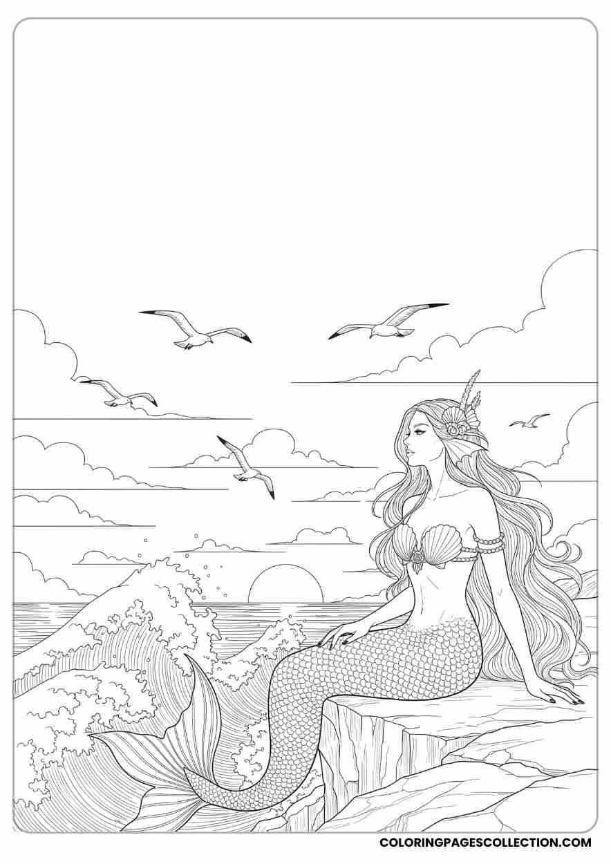 Graceful Mermaid with Peaceful Smile