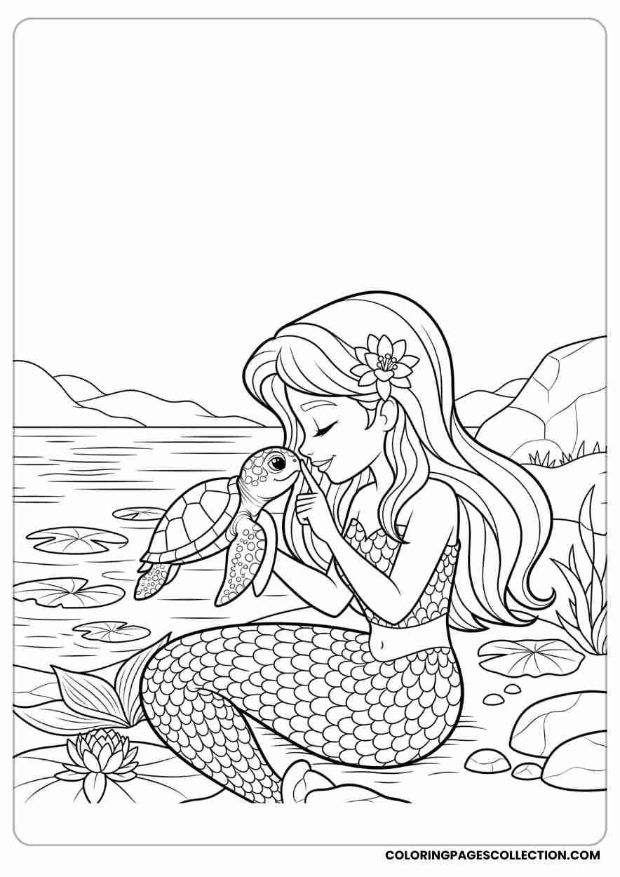 Mermaid in Decorative Coral Frame