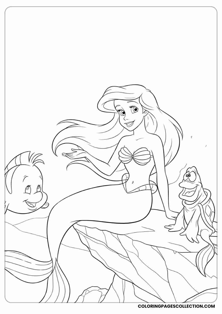 Ariel-Style Mermaid Under Moonlight