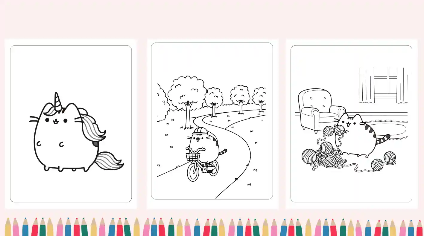 pusheen coloring pages