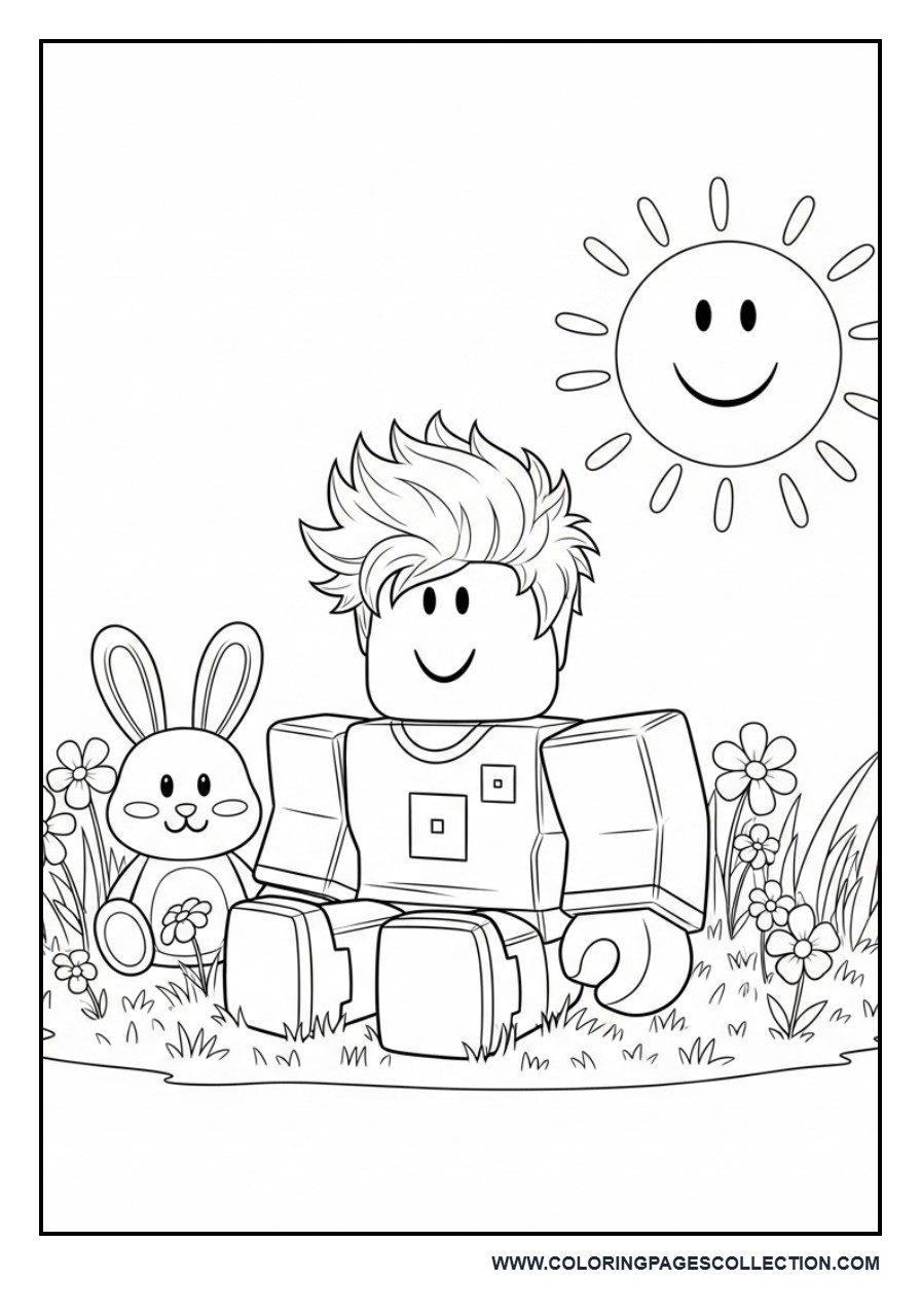 Cute Roblox Avatar with Pet Bunny