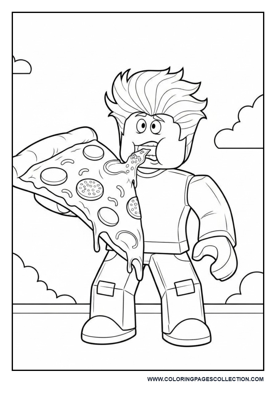 Roblox Avatar Eating Giant Pizza