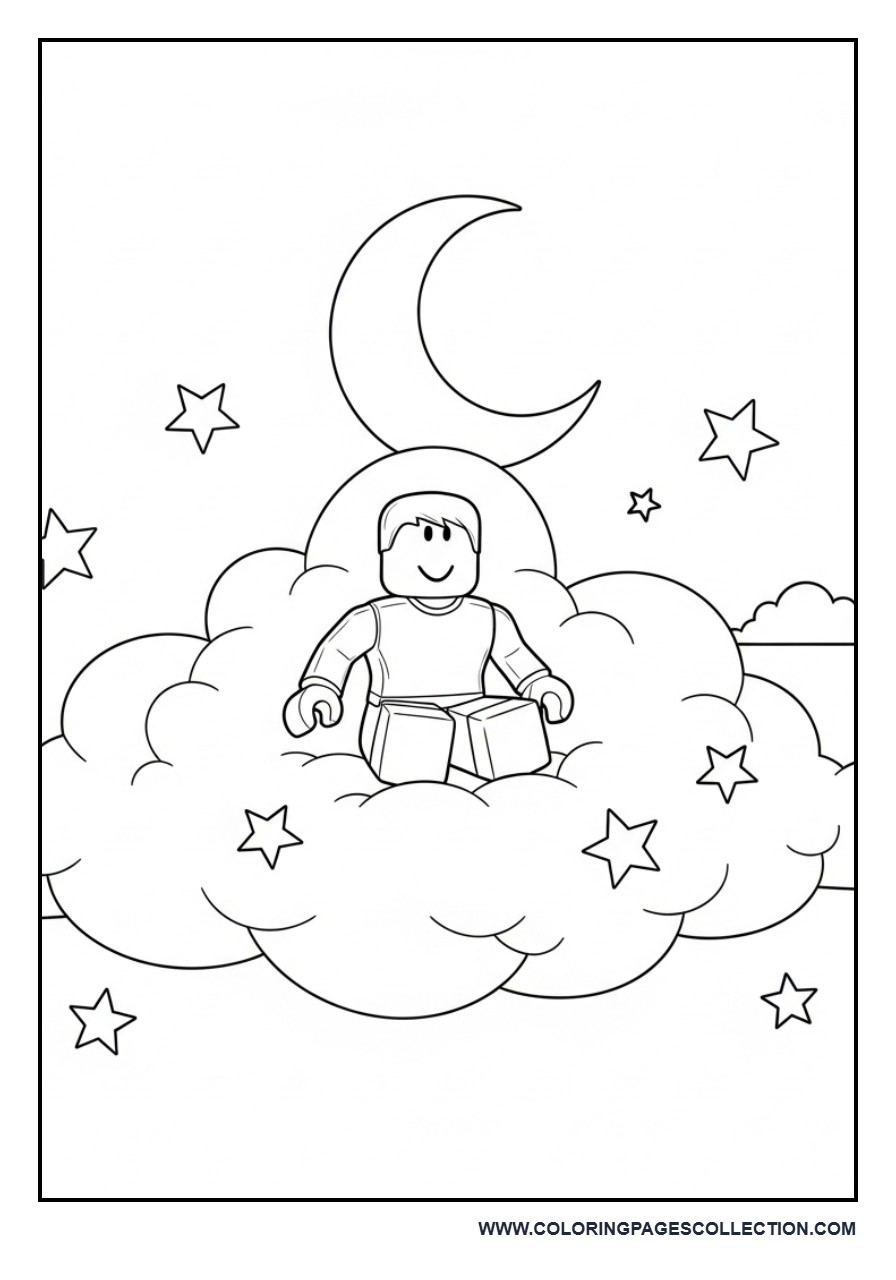 Roblox Avatar Sitting on Cloud