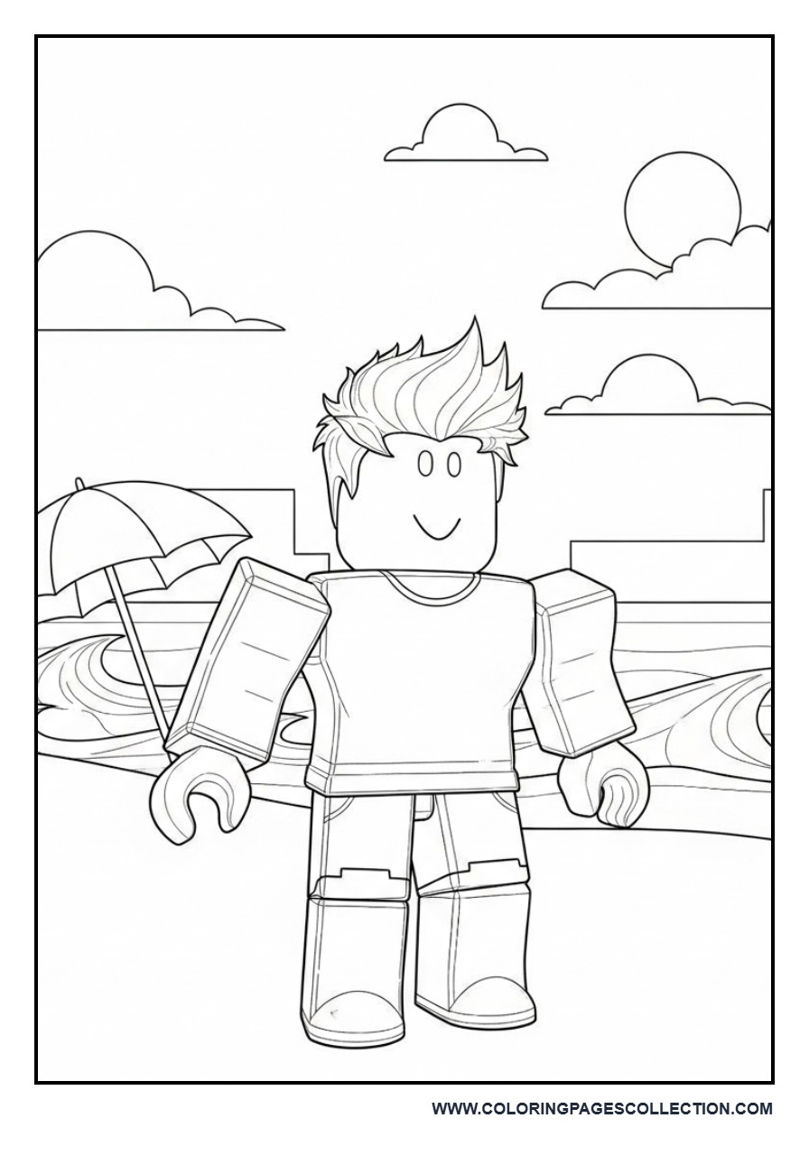 Roblox Character at Beach