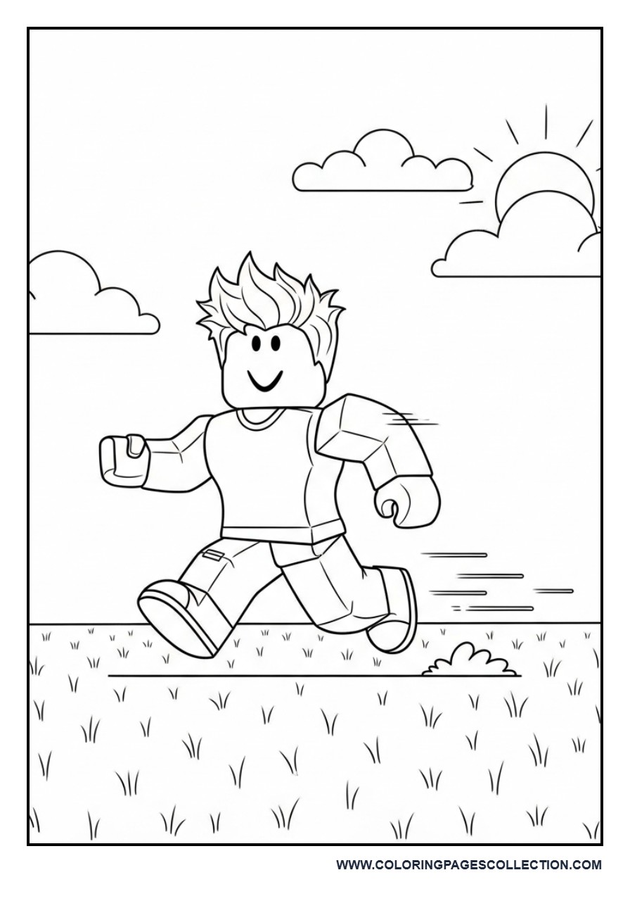 Roblox Character Running in Field