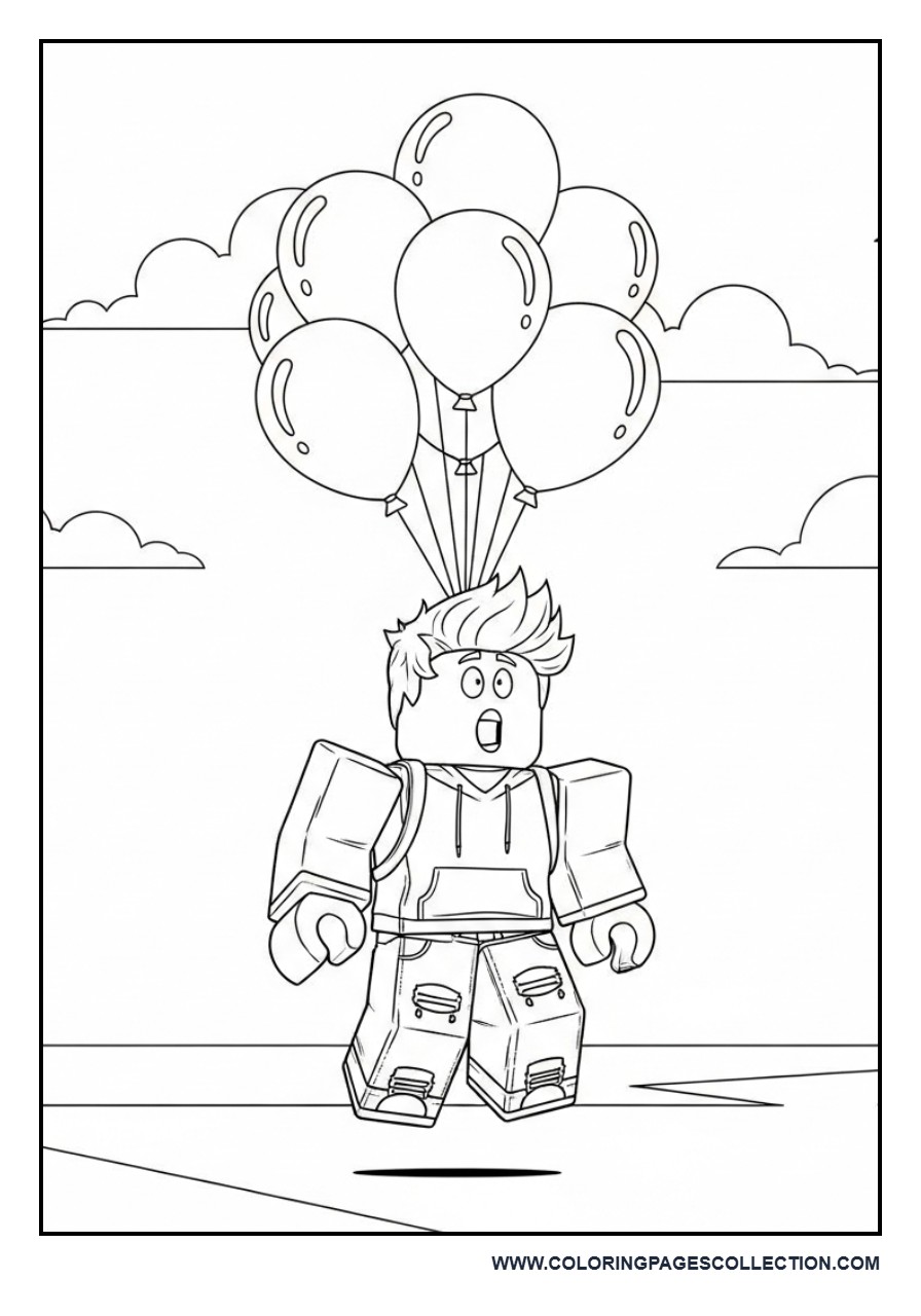 Roblox Character with Balloon Lifting Up