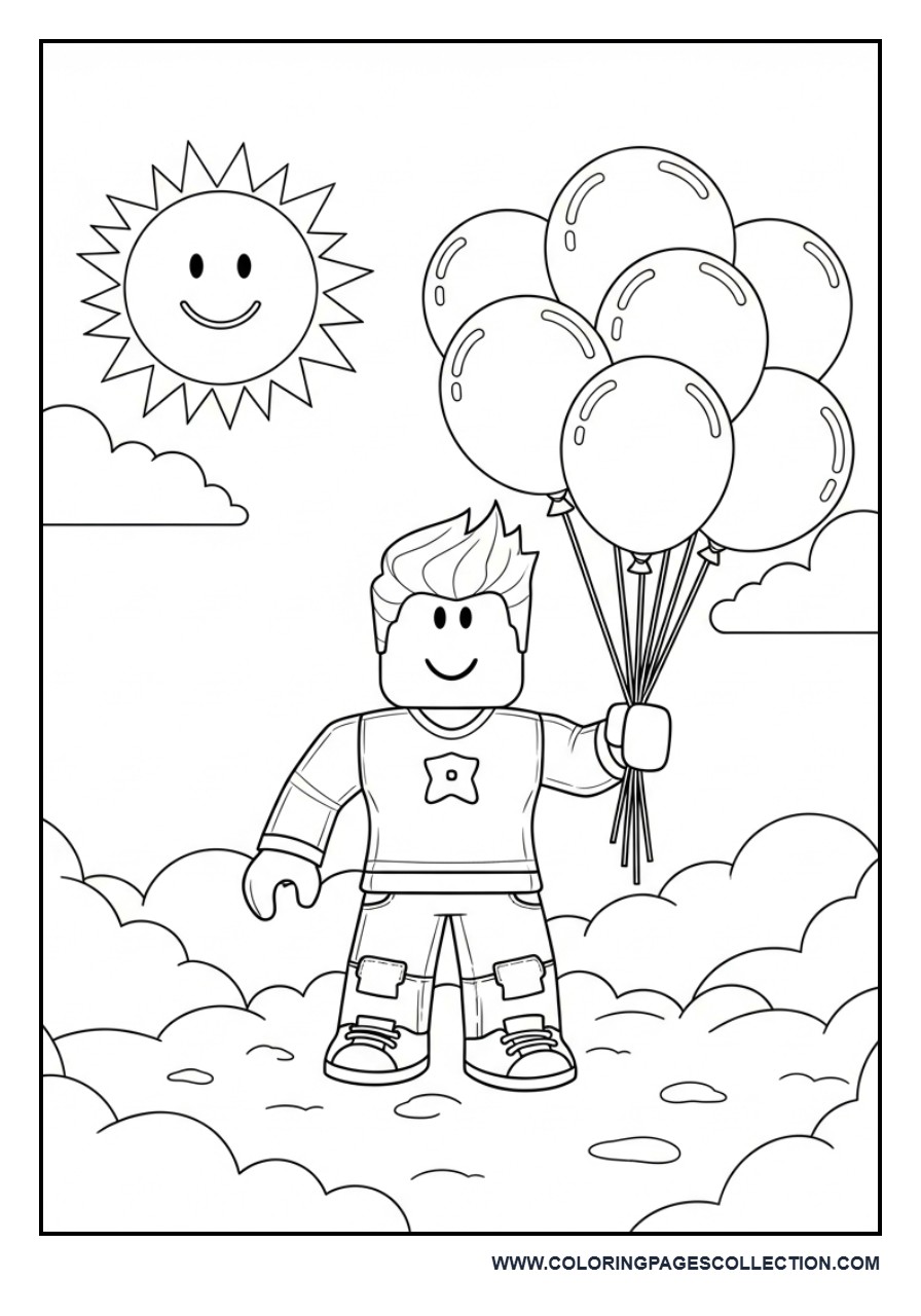 Roblox Character with Balloons