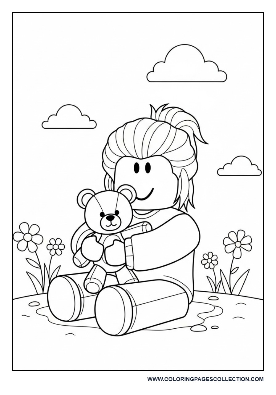 Roblox Character with Teddy Bear