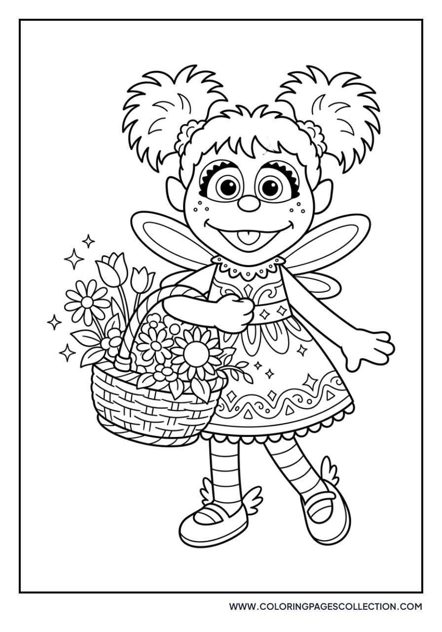 Abby Cadabby with a Basket of Flowers