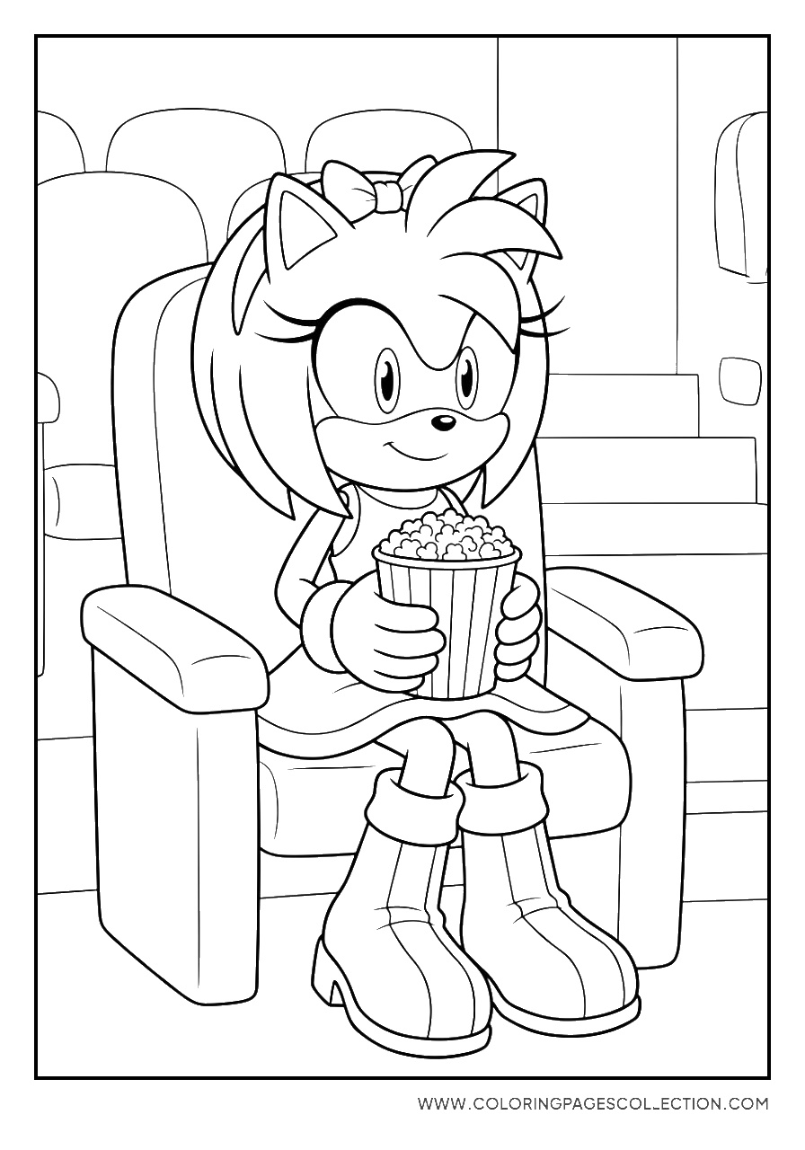Amy Rose at the Cinema coloring page