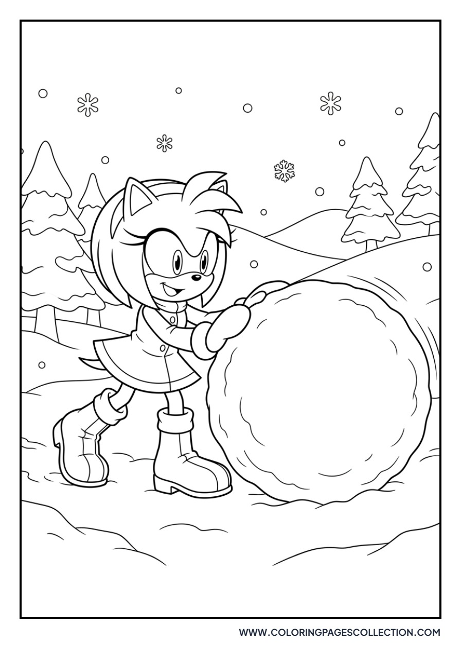 Amy Rose Building a Snowman