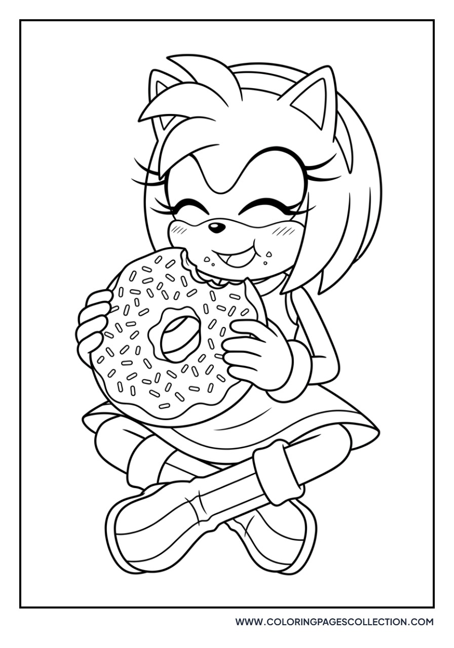 Amy Rose Eating a Donut