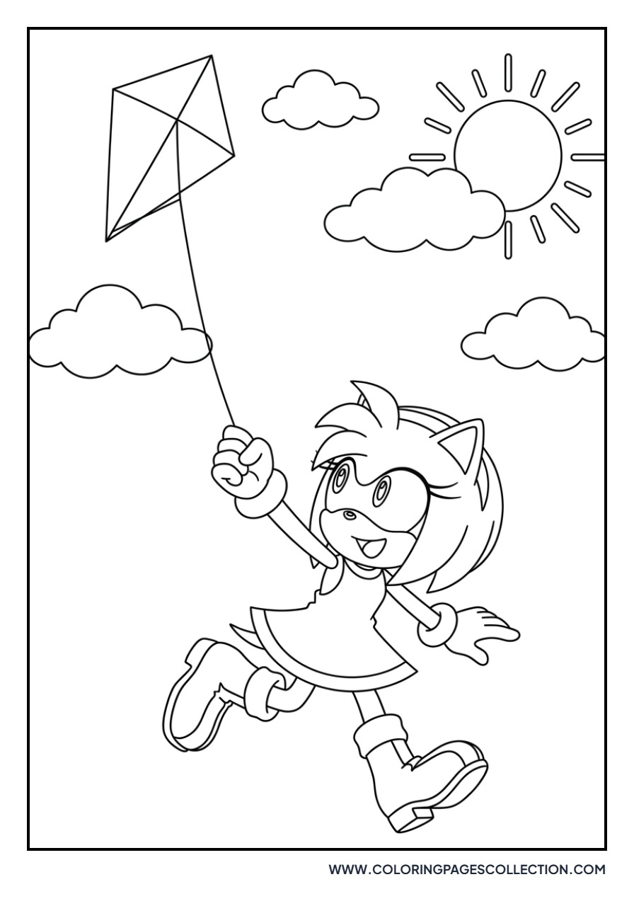 Amy Rose Flying a Kite
