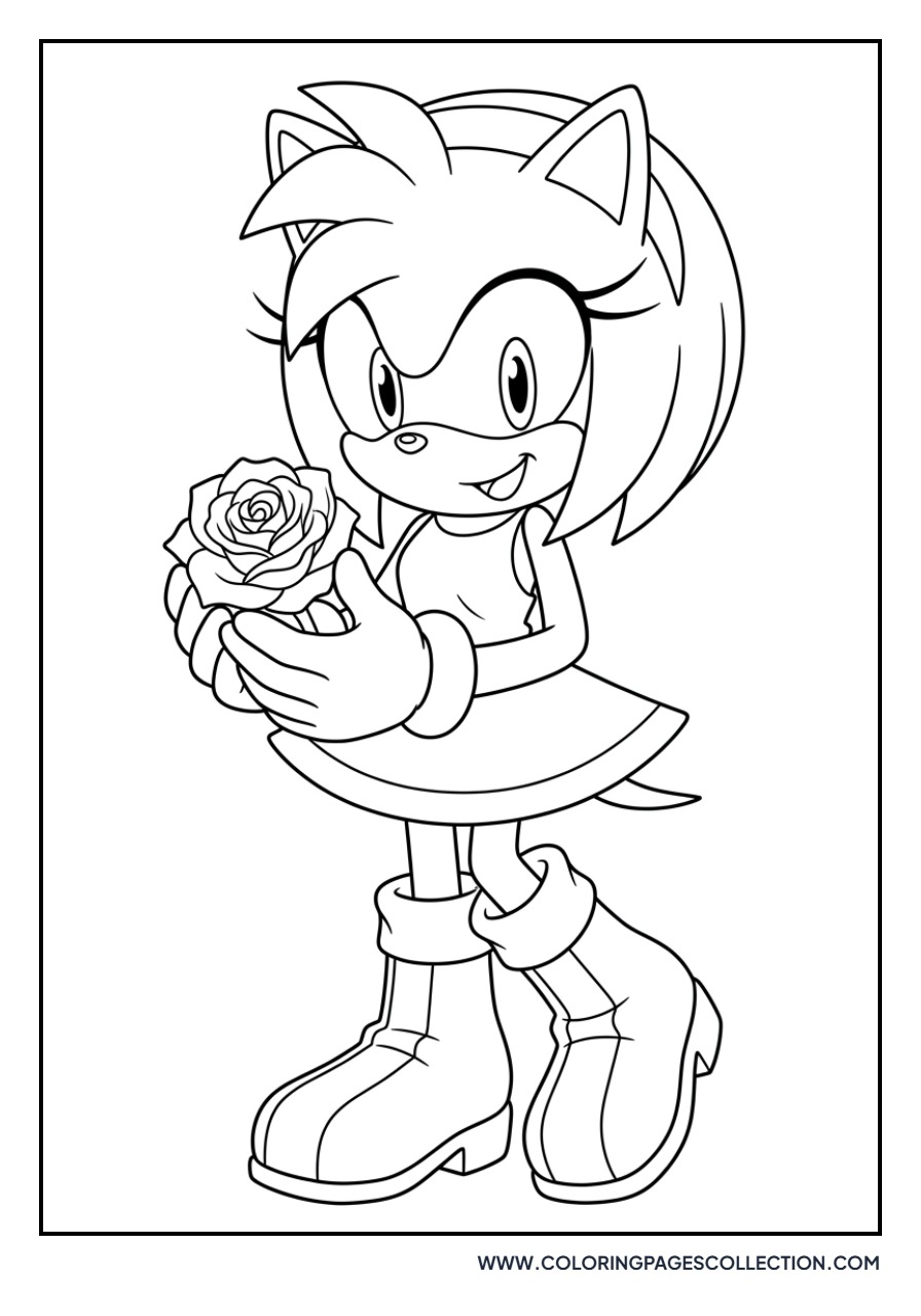 Amy Rose Holding a Rose
