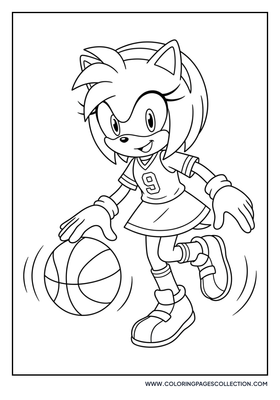 Amy Rose Playing Basketball