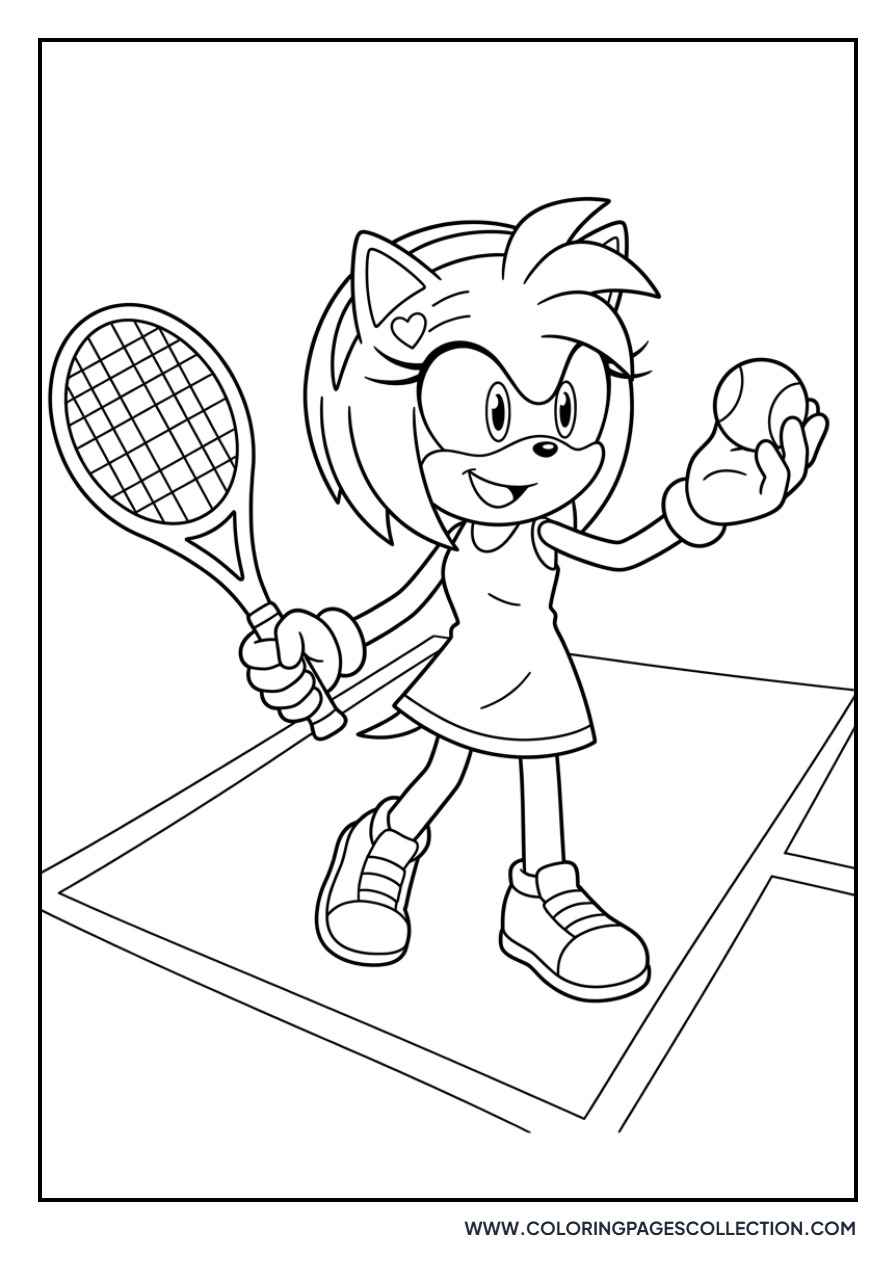 Amy Rose Playing Tennis