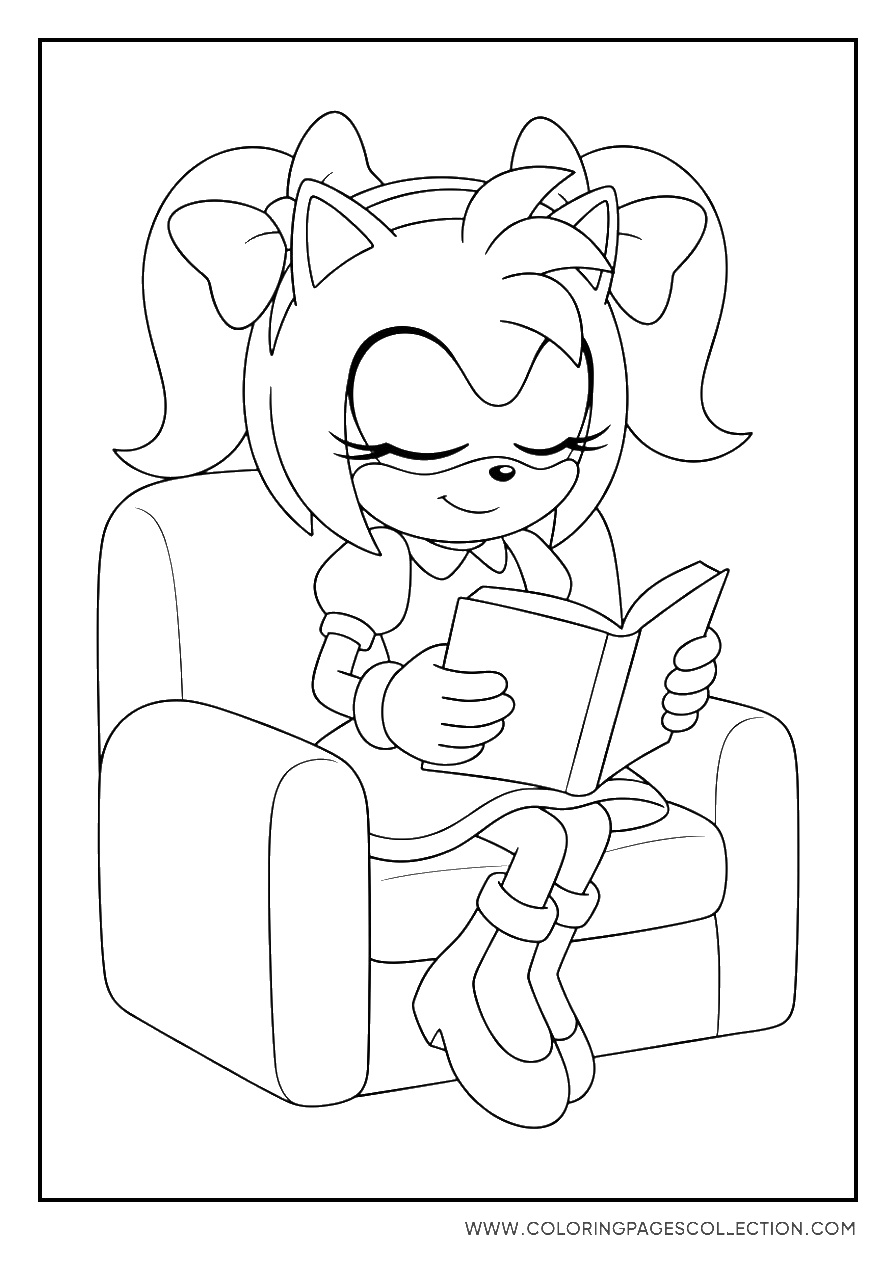 Amy Rose Reading a Book