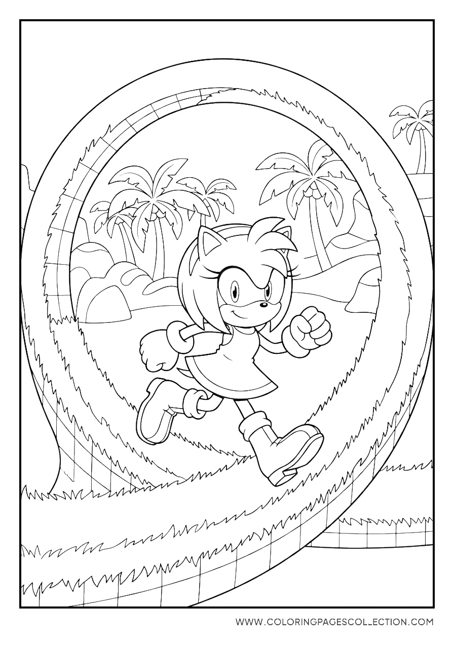 Amy Rose Running in Green Hill Zone