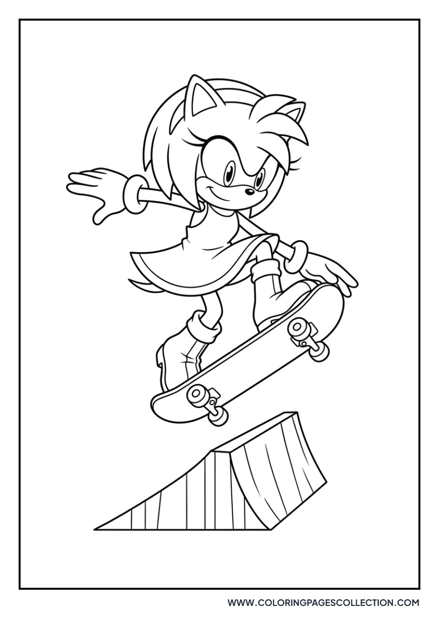 Amy Rose Skateboard Action