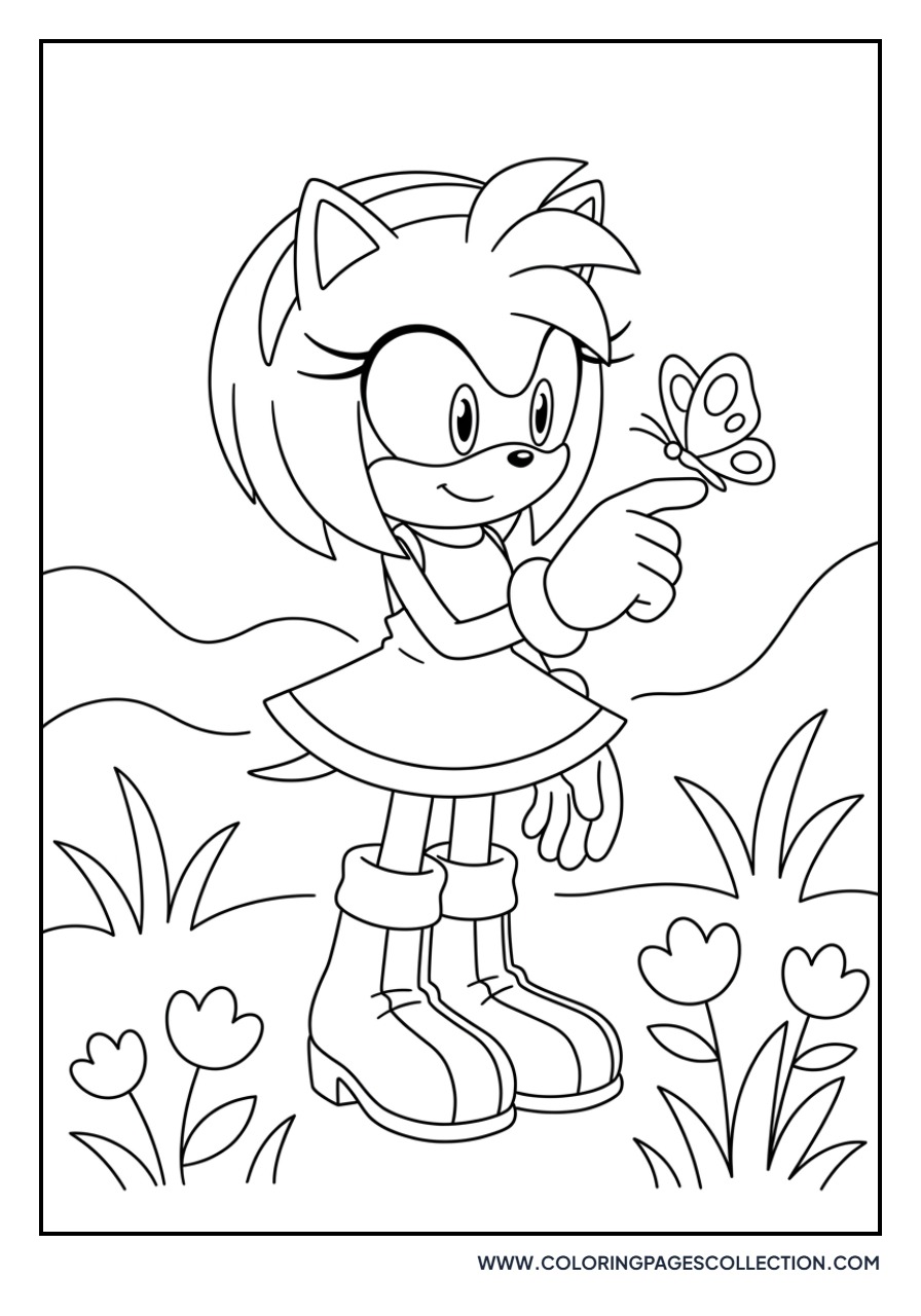 Amy Rose with a Butterfly