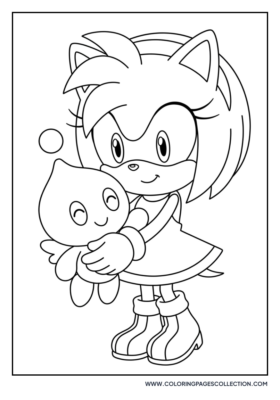 Amy Rose with a Chao