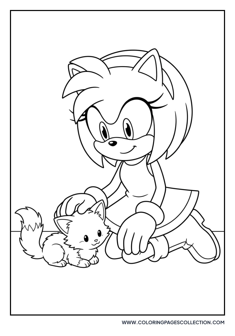 Amy Rose with a Kitten