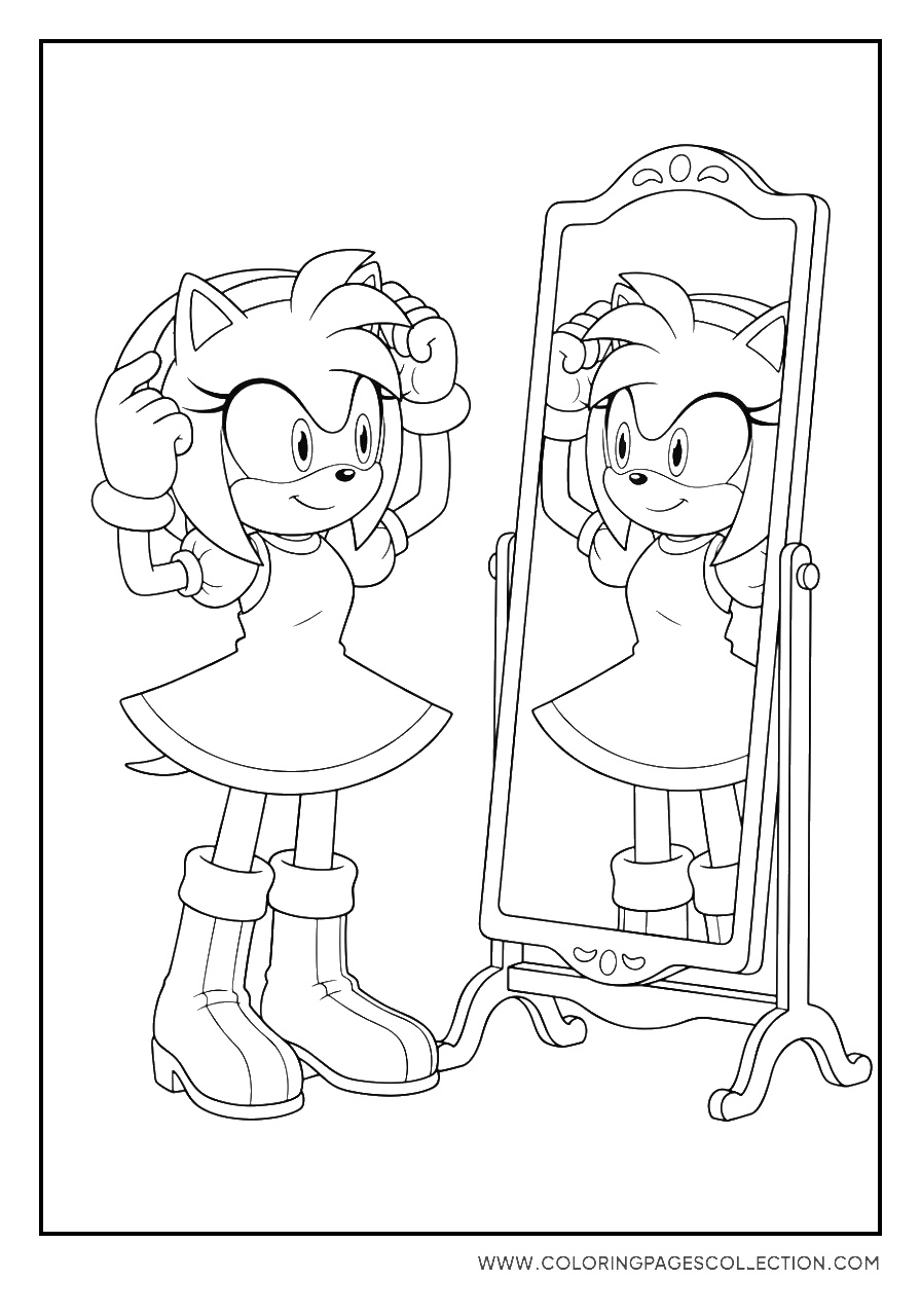 Amy Rose with a Mirror