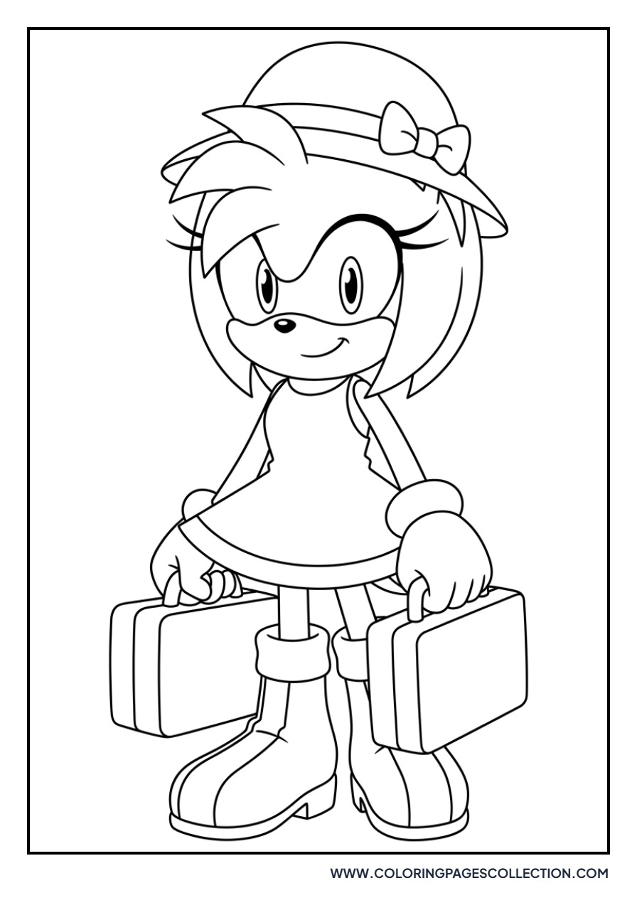 Amy Rose with a Suitcase