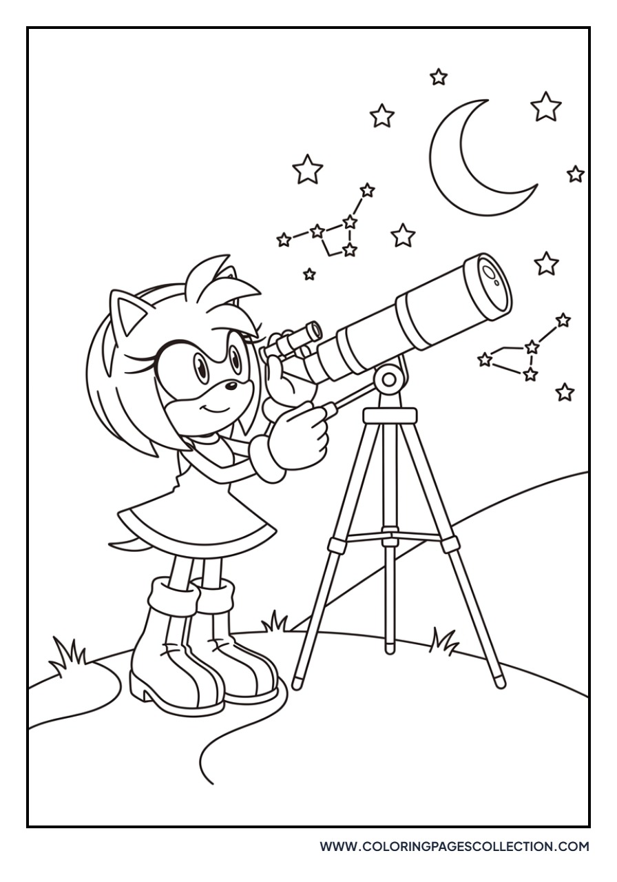 Amy Rose with a Telescope