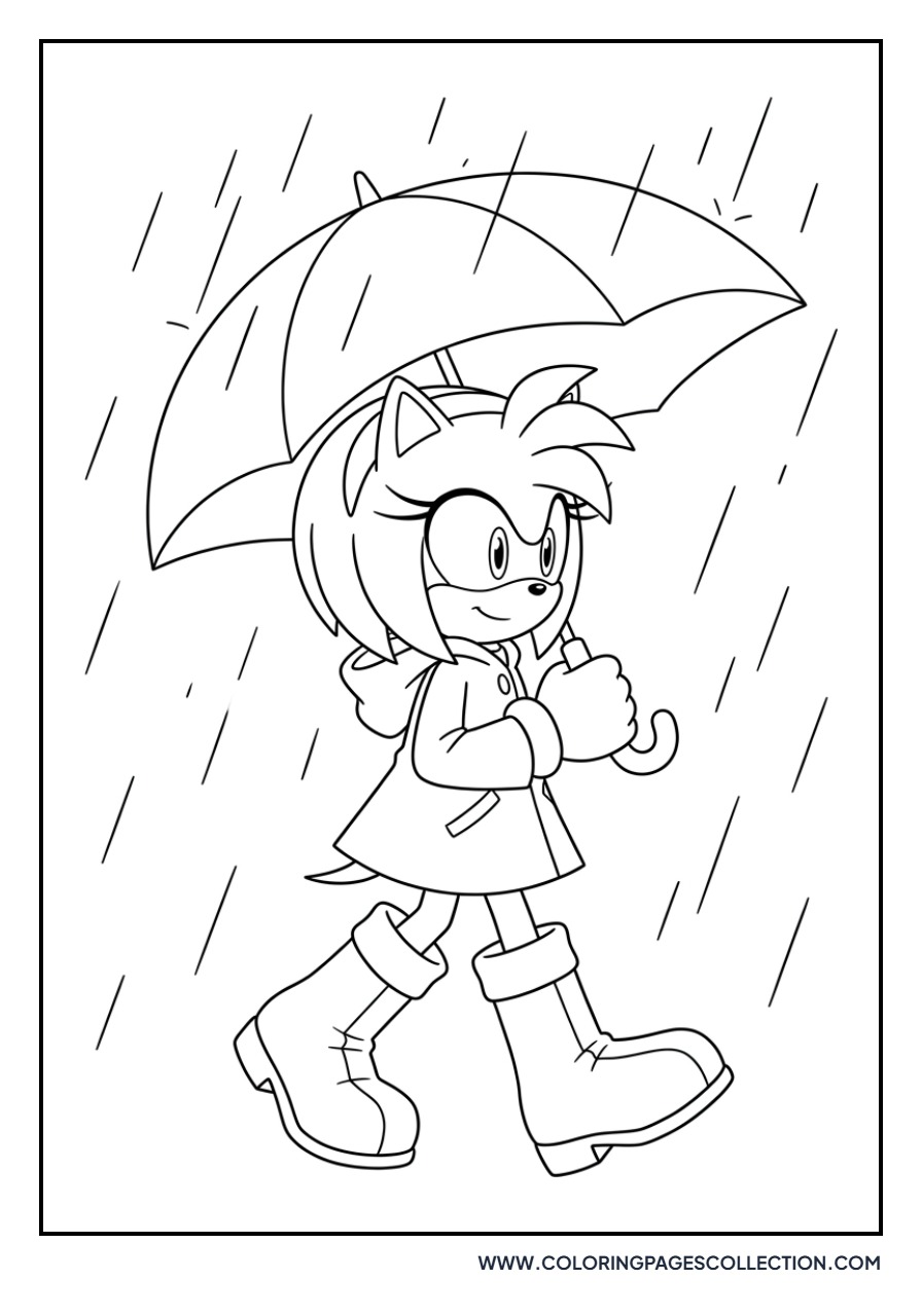 Amy Rose with a Umbrella