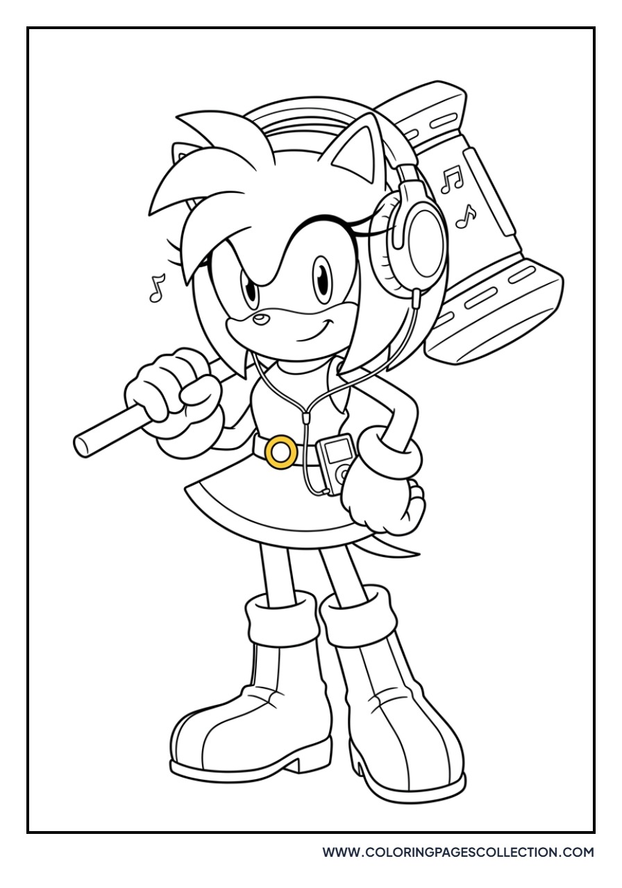 Amy Rose with Big Headphones