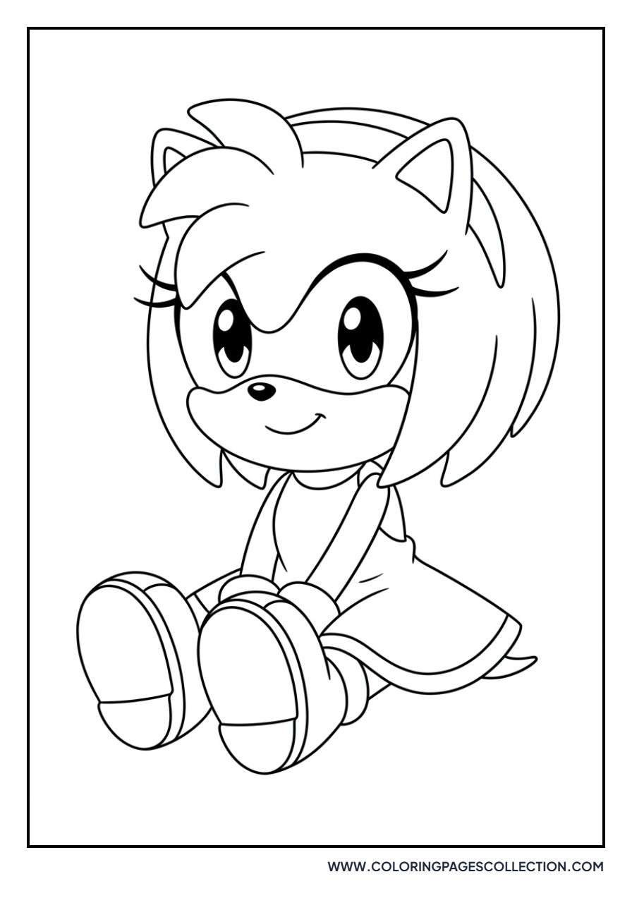 Chibi Amy Rose Sitting
