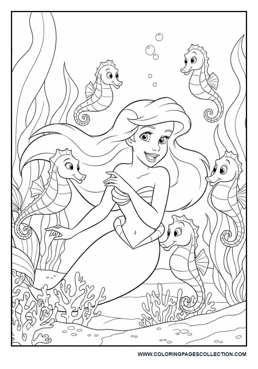 Ariel and Seahorse Friends