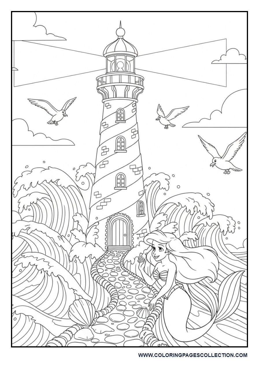 Ariel and the Ocean Lighthouse