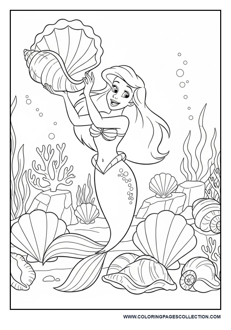 Ariel Collecting Seashells