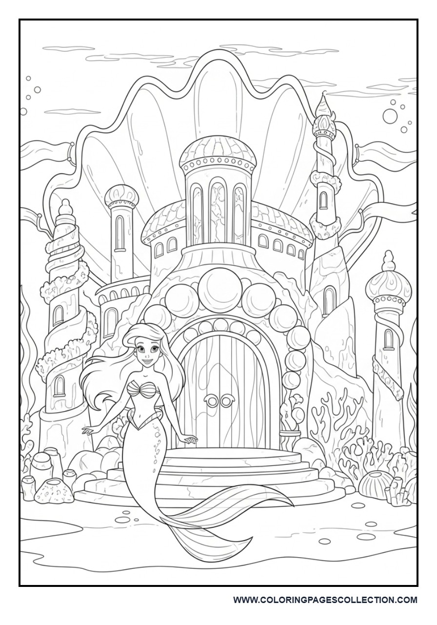 Ariel Discovering a Giant Clam Palace