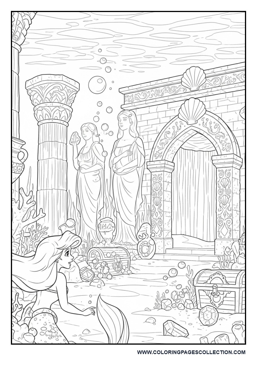 Ariel Exploring a Lost Mermaid Temple