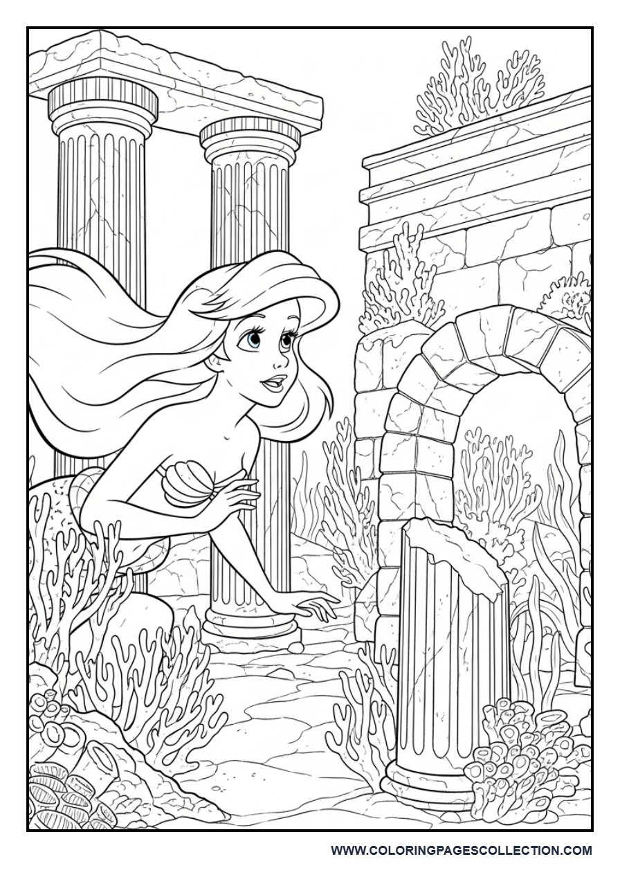 Ariel Exploring Ancient Ocean Ruins