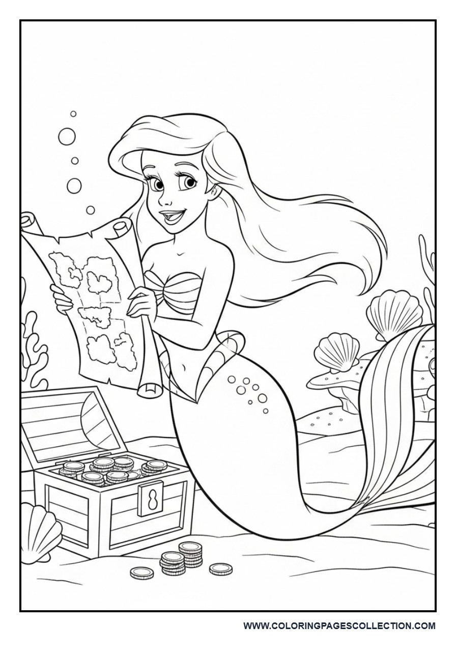 Ariel Finding Hidden Treasure