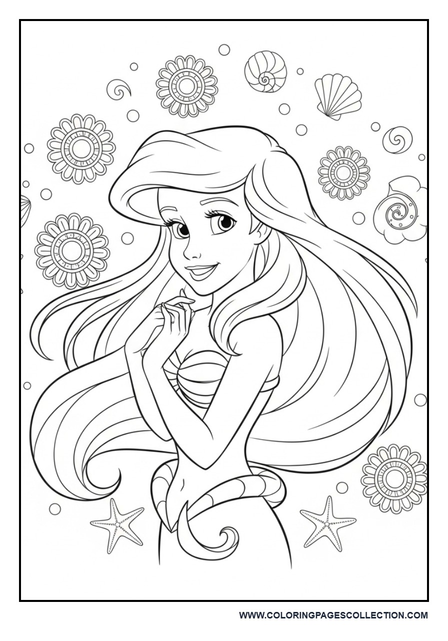 Ariel Mandala Mermaid Portrait