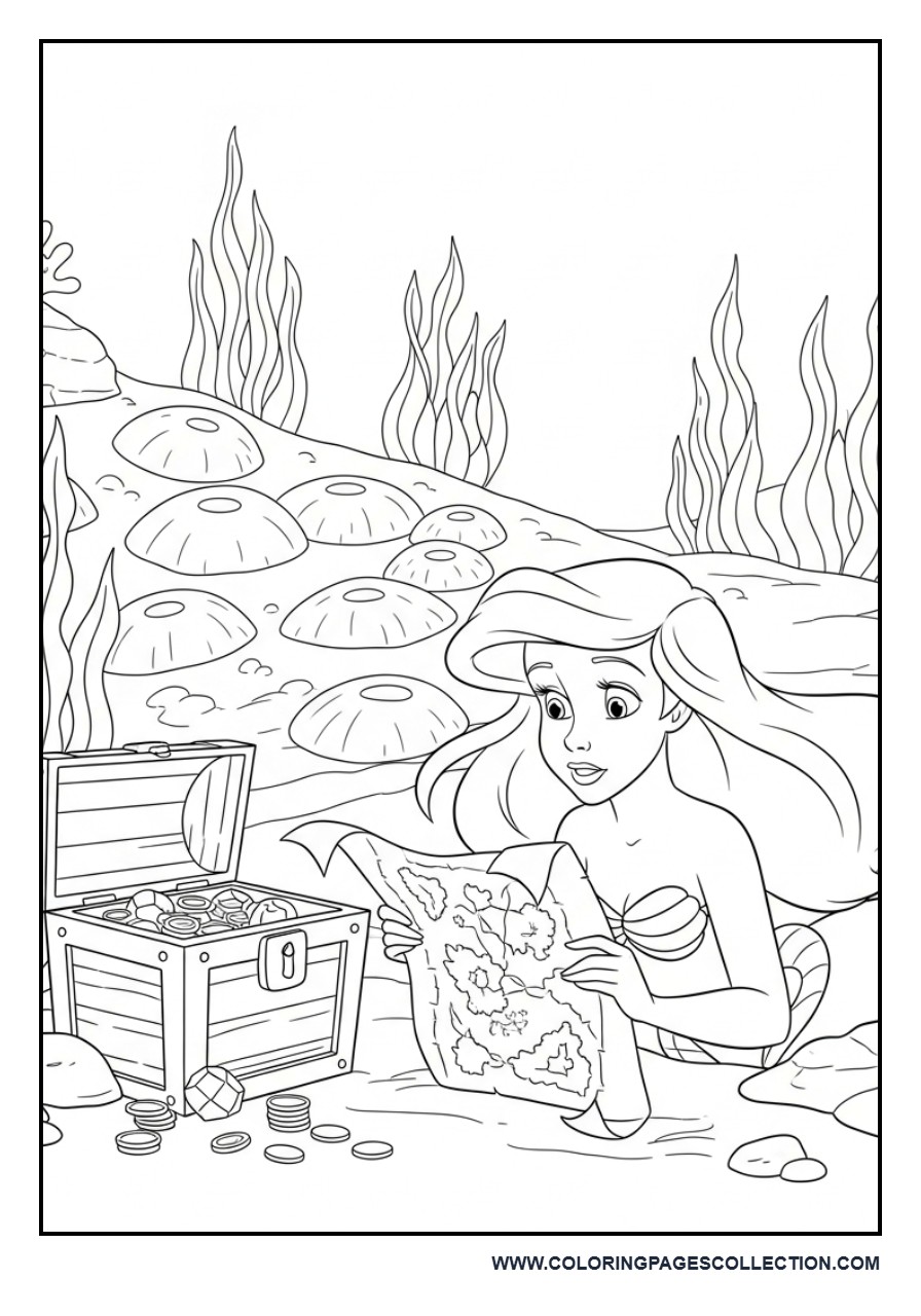 Ariel Reading a Treasure Map