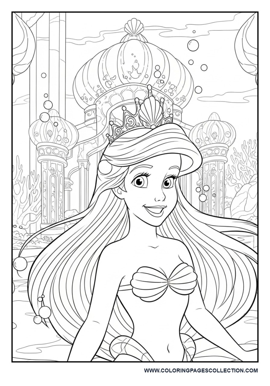 Ariel with a Mermaid Crown