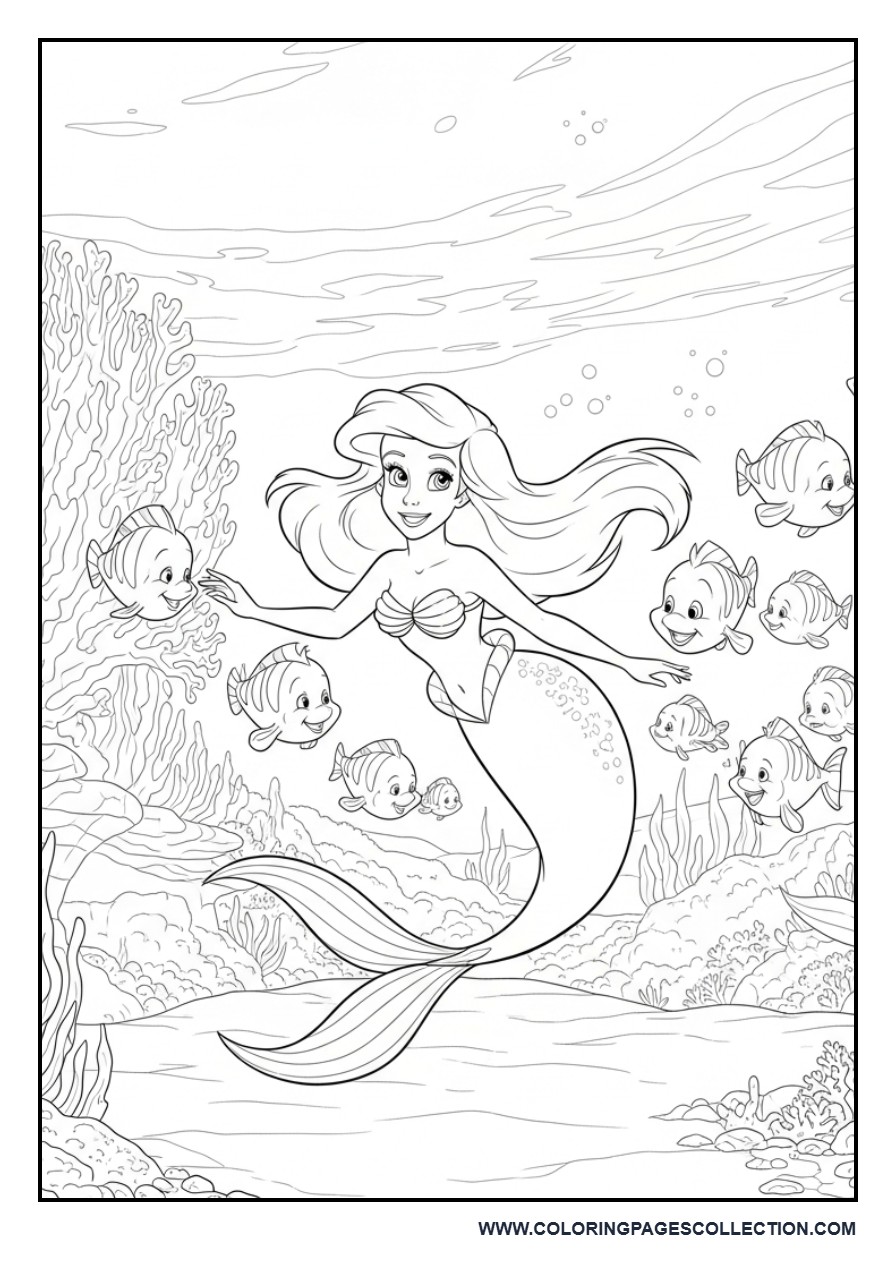 Ariel with a School of Fish