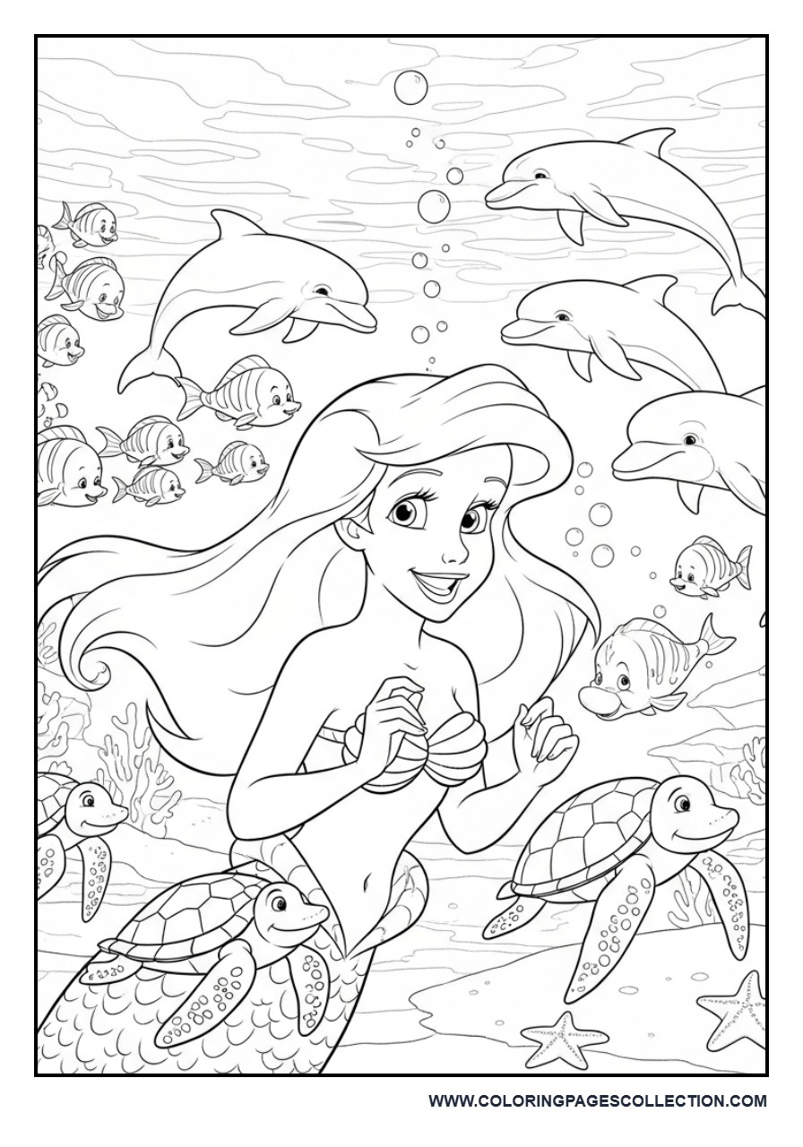 Ariel with Ocean Animals