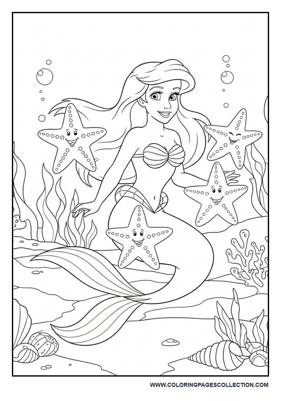 Ariel with Starfish Friends