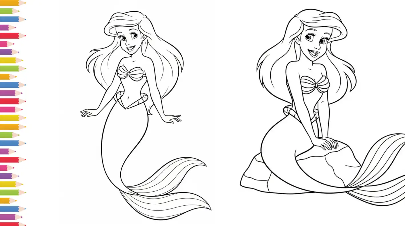 75+ free printable ariel coloring pages for kids