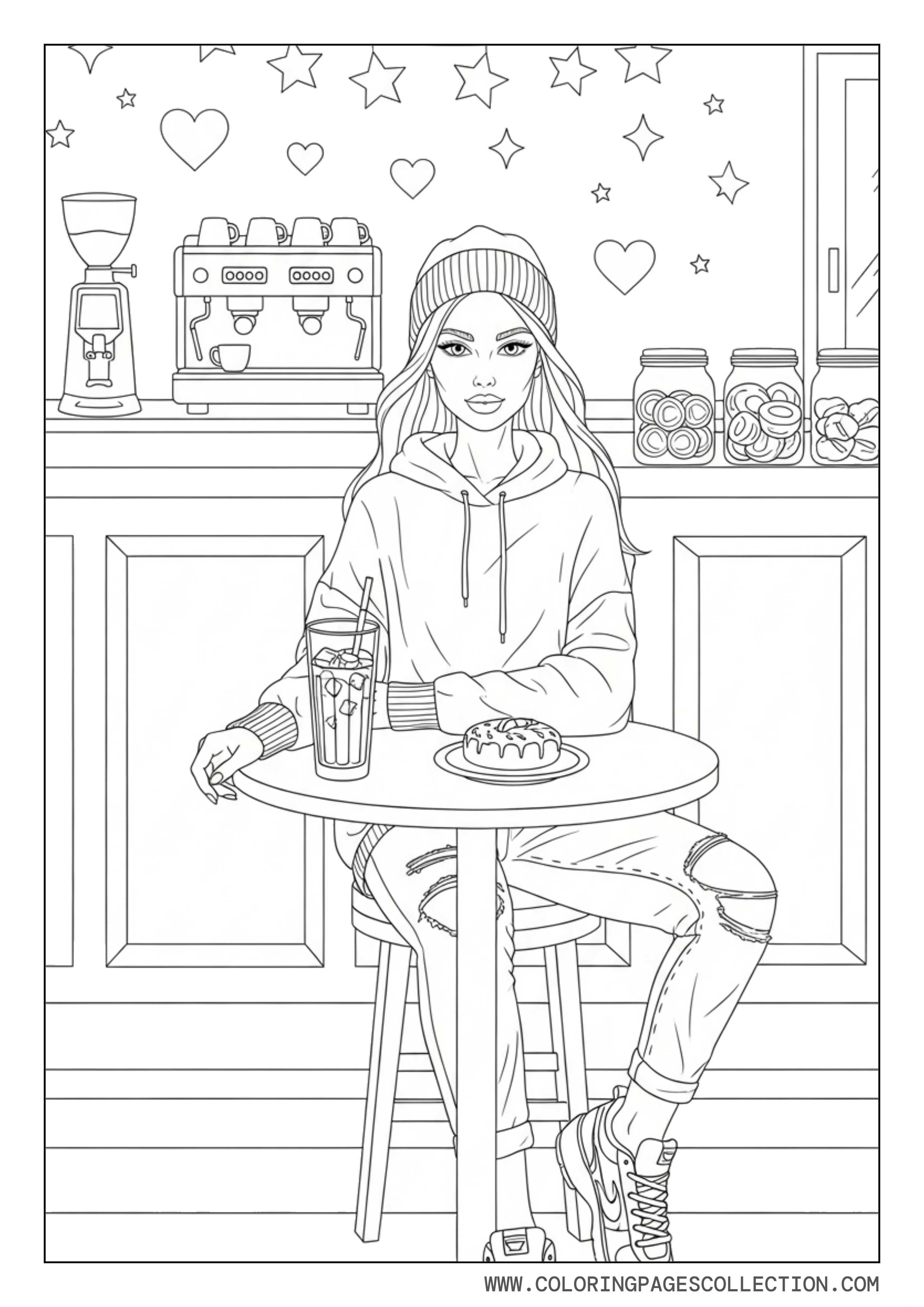 Baddie Girl at Coffee Shop