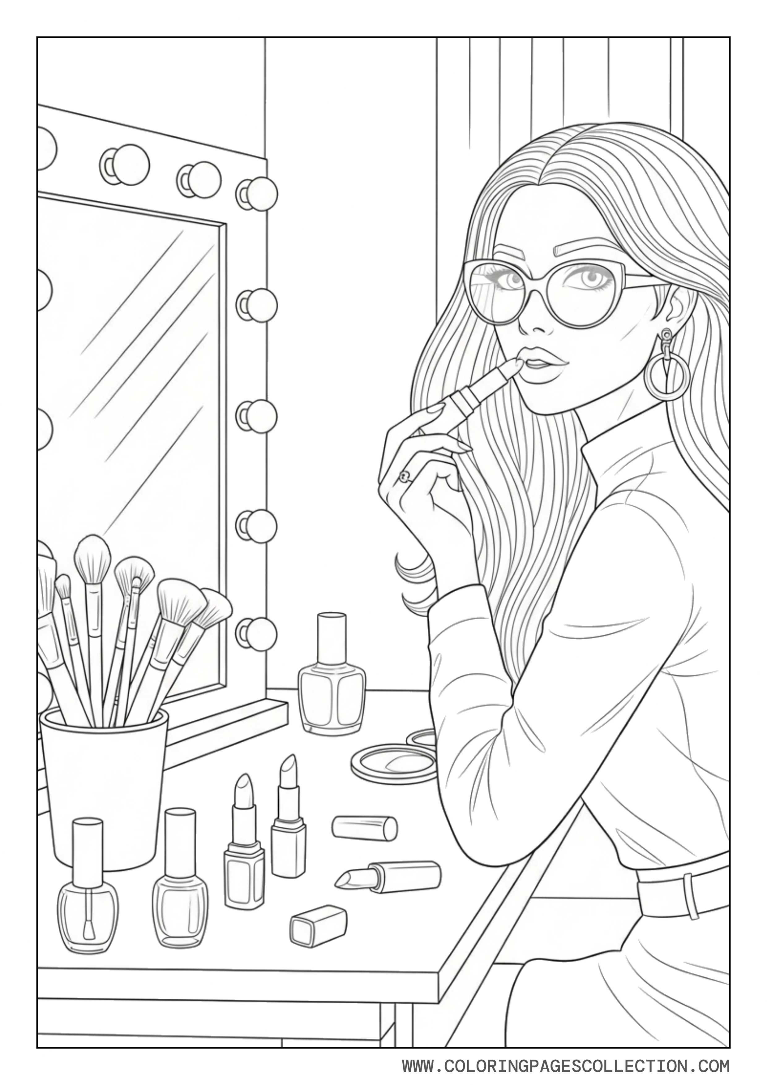 Baddie Girl Doing Makeup