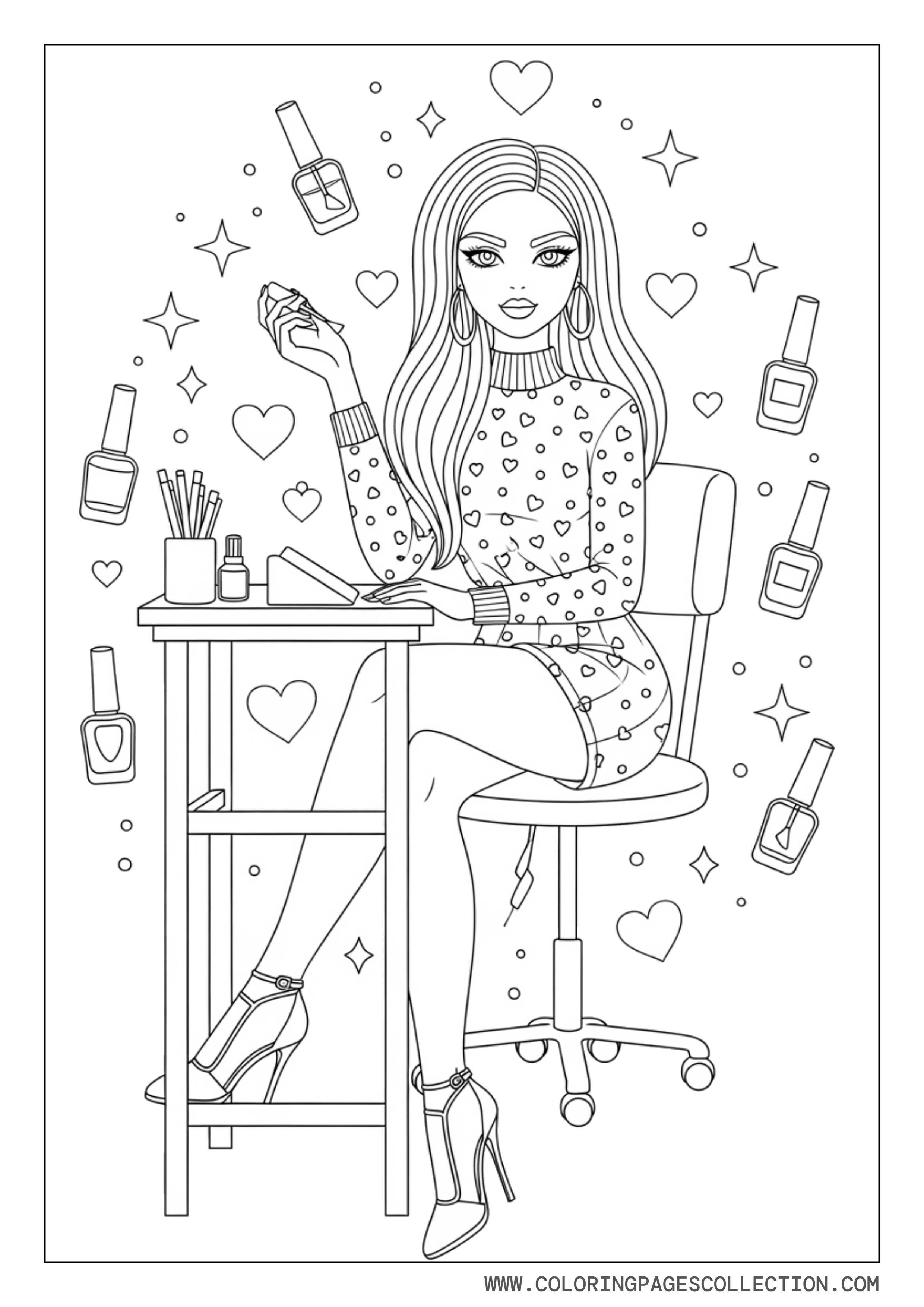 Baddie Girl Doing Nail Art