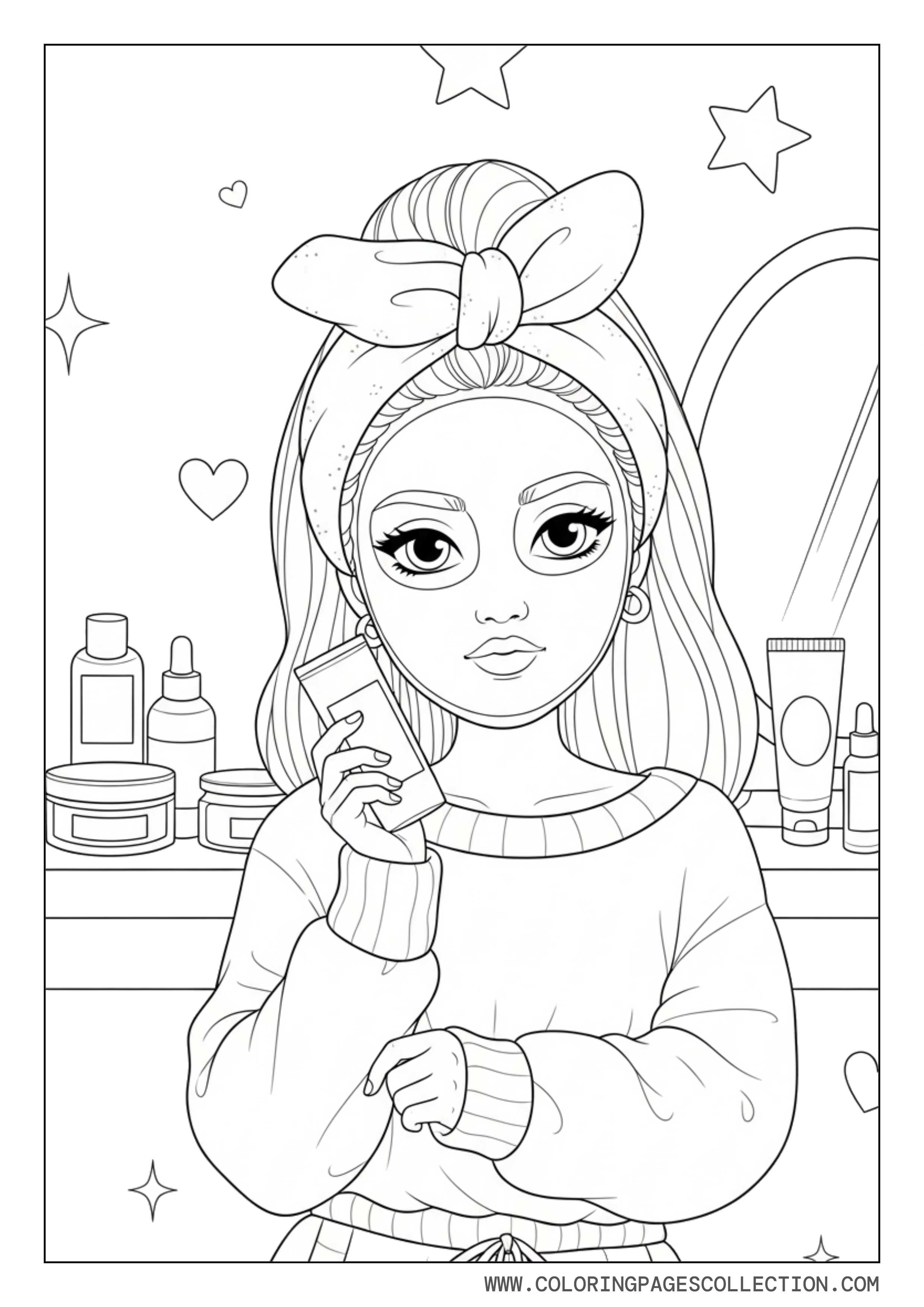 Baddie Girl Doing Skincare with Face Mask